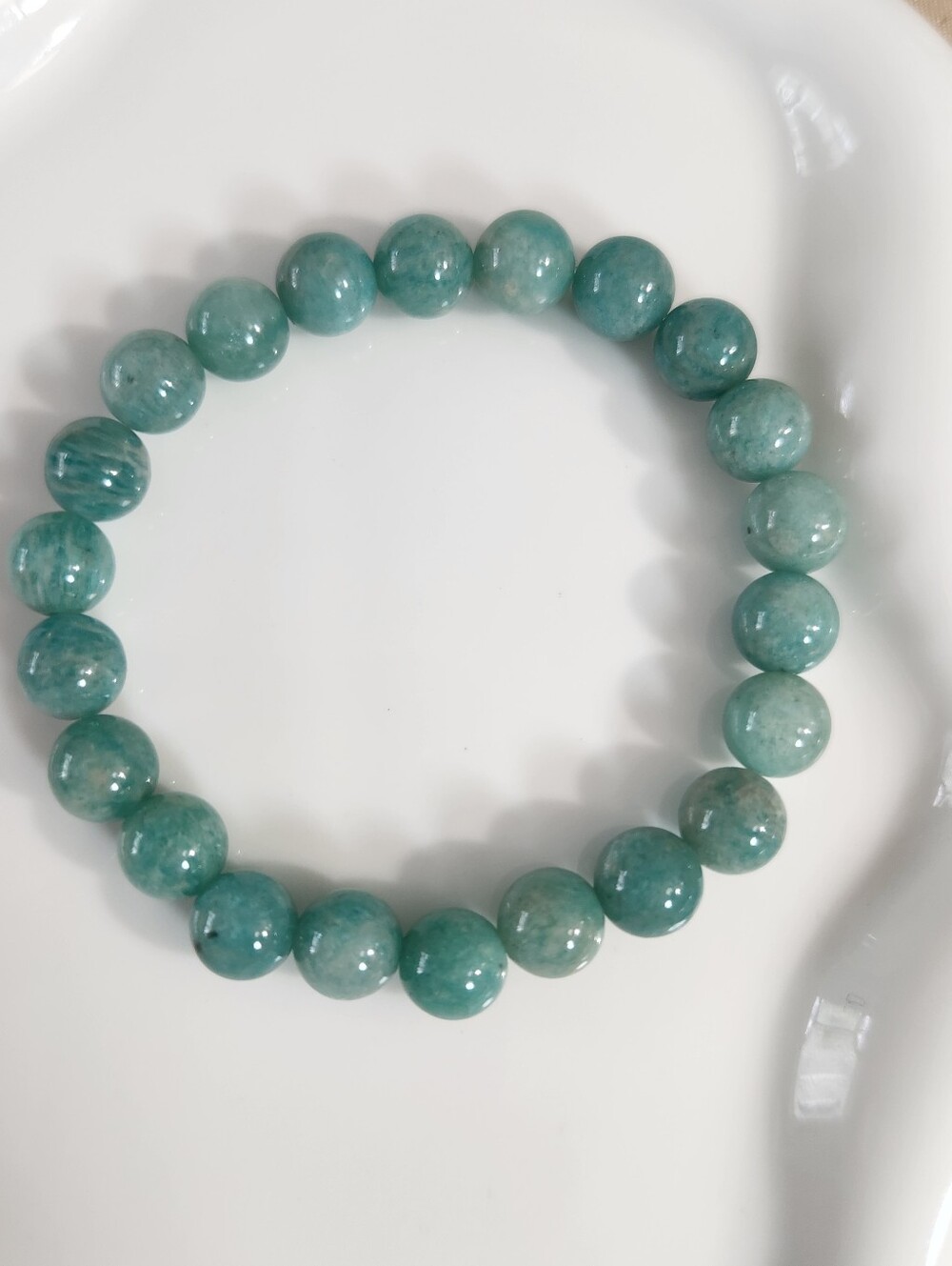 Amazonite Beaded Stretch Bracelet - Picture 2 of 4